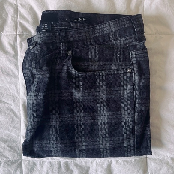 H&M Skinny Fit Pants Grey & Black lined - Picture 3 of 7